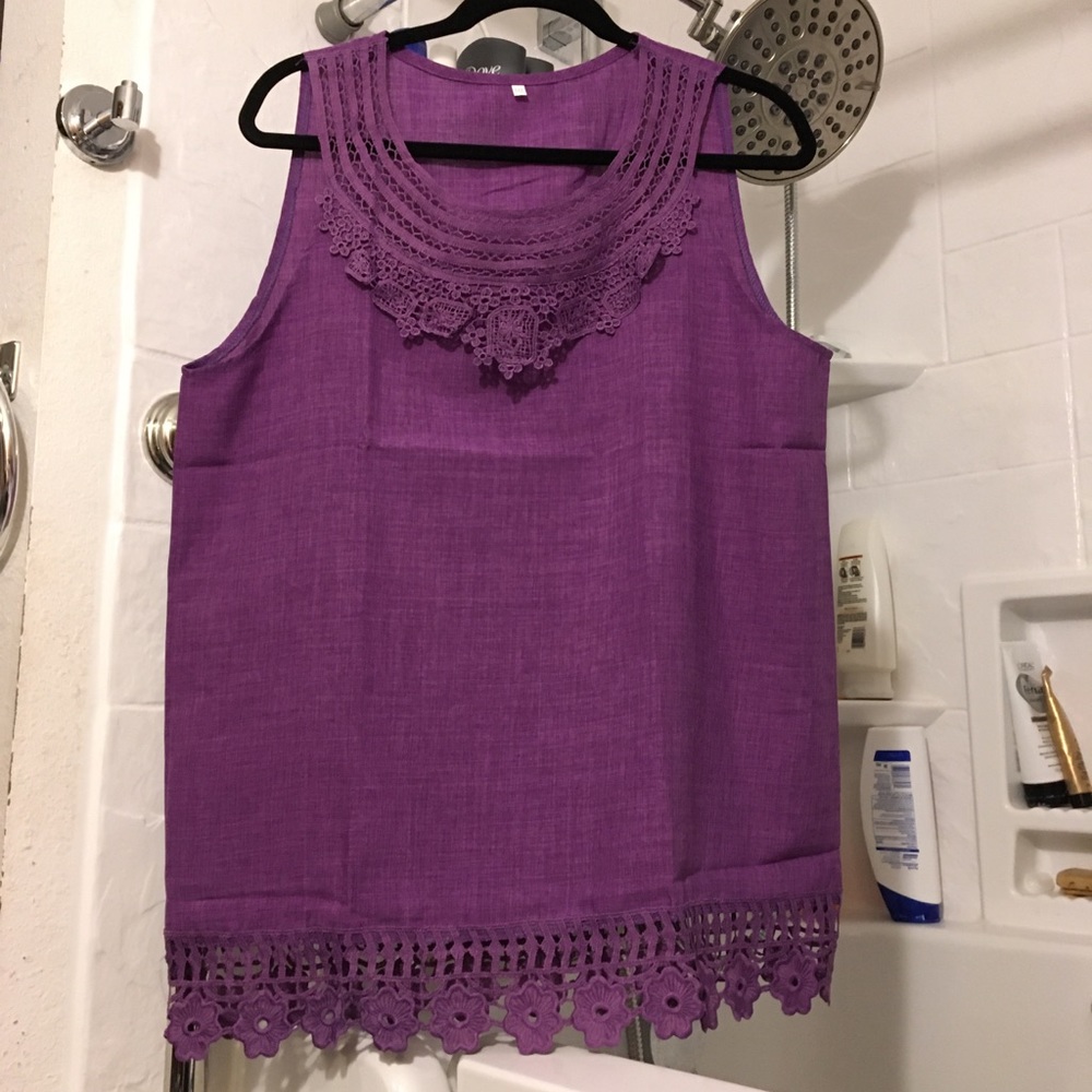 🌈3/$36! BNIB 4X PURPLE SLEEVELESS SUMMER BLOUSE